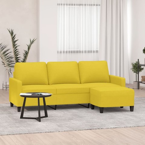 3-OSOBOWA SOFA Z PODNÓŻKIEM JASNOŻÓŁTY 180CM TKANINĄ
