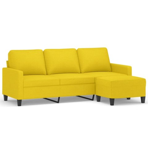 3-OSOBOWA SOFA Z PODNÓŻKIEM JASNOŻÓŁTY 180CM TKANINĄ