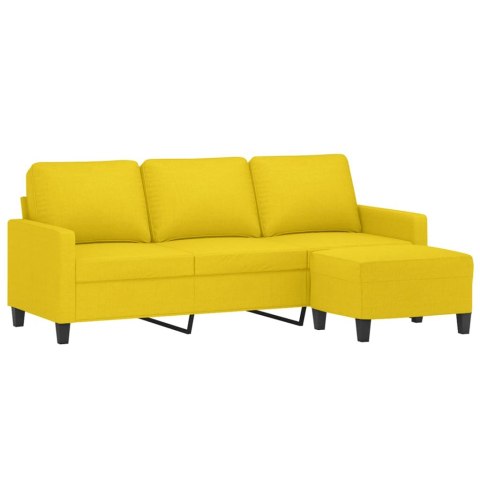 3-OSOBOWA SOFA Z PODNÓŻKIEM JASNOŻÓŁTY 180CM TKANINĄ