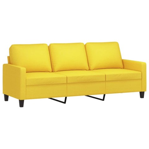 3-OSOBOWA SOFA Z PODNÓŻKIEM JASNOŻÓŁTY 180CM TKANINĄ