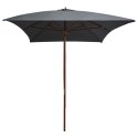 PARASOL OGRODOWY NA DREWNIANYM SŁUPKU 200X300CM ANTRACYTOWY