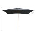 PARASOL OGRODOWY NA DREWNIANYM SŁUPKU 200X300CM ANTRACYTOWY
