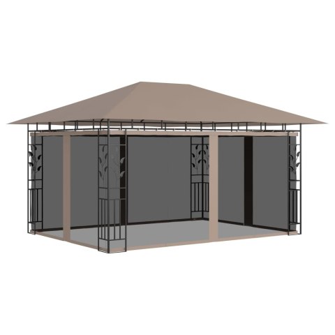 ALTANA OGRODOWA Z MOSKITIERĄ 4X3X2,73M TAUPE 180G/M²