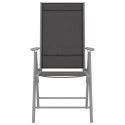 SKŁADANE KRZESŁA OGRODOWE 6 SZT. TKANINA TEXTILENE CZARNE