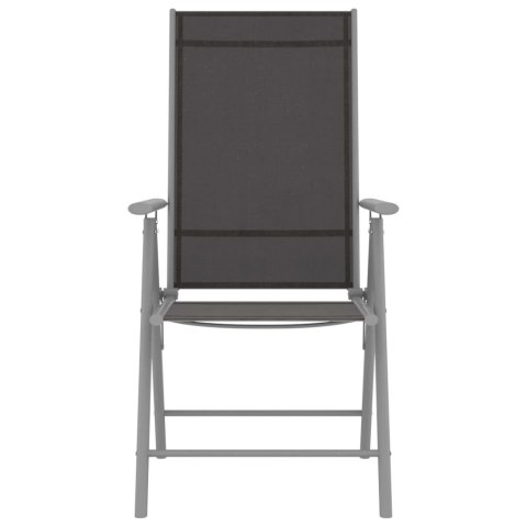 SKŁADANE KRZESŁA OGRODOWE 6 SZT. TKANINA TEXTILENE CZARNE