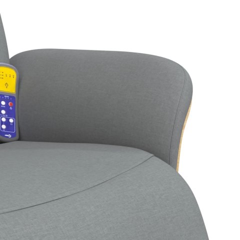 ROZKŁADANY FOTEL MASUJĄCY Z PODNÓŻKIEM JASNOSZARY TKANINA