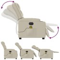 ROZKŁADANY FOTEL MASUJĄCY ELEKTRYCZNY KREMOWY SZTUCZNA SKÓRA