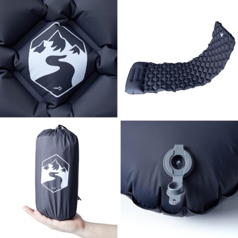 MATERAC KEMPINGOWY Z PODUSZKĄ 1-OSOBOWY SZARY