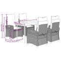 5-CZ. ZESTAW MEBLI OGRODOWYCH Z PODUSZKAMI CZARNY POLIRATTAN