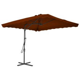 PARASOL OGRODOWY NA STALOWYM SŁUPKU TERAKOTA 250X250X230CM