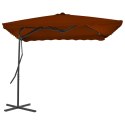 PARASOL OGRODOWY NA STALOWYM SŁUPKU TERAKOTA 250X250X230CM