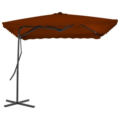 PARASOL OGRODOWY NA STALOWYM SŁUPKU TERAKOTA 250X250X230CM