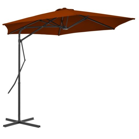 PARASOL OGRODOWY NA STALOWYM SŁUPKU TERAKOTA 300X230CM