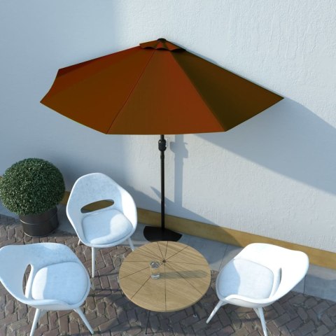 PÓŁPARASOL BALKONOWY ALUMINIUM TERAKOTA 270X135X245CM