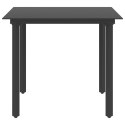 STÓŁ OGRODOWY CZARNY 80X80X74CM STAL I SZKŁO