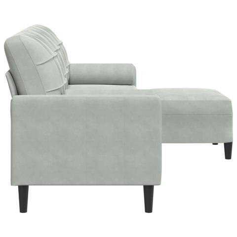 3-OSOBOWA SOFA Z PODNÓŻKIEM JASNOSZARY 210CM AKSAMIT
