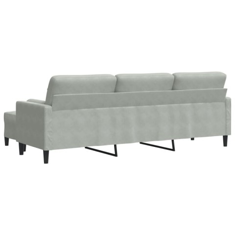 3-OSOBOWA SOFA Z PODNÓŻKIEM JASNOSZARY 210CM AKSAMIT