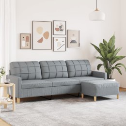 3-OSOBOWA SOFA Z PODNÓŻKIEM JASNOSZARY 210CM TKANINĄ
