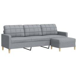 3-OSOBOWA SOFA Z PODNÓŻKIEM JASNOSZARY 210CM TKANINĄ
