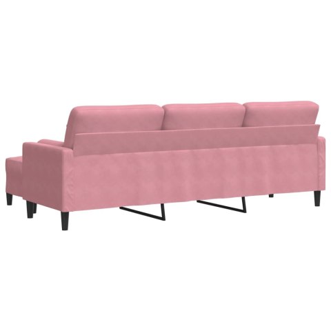 3-OSOBOWA SOFA Z PODNÓŻKIEM RÓŻOWY 210CM AKSAMIT