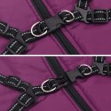 PŁASZCZ UBRANKO DLA PSA Z SZELKAMI WODOODPORNY FIOLETOWY L44