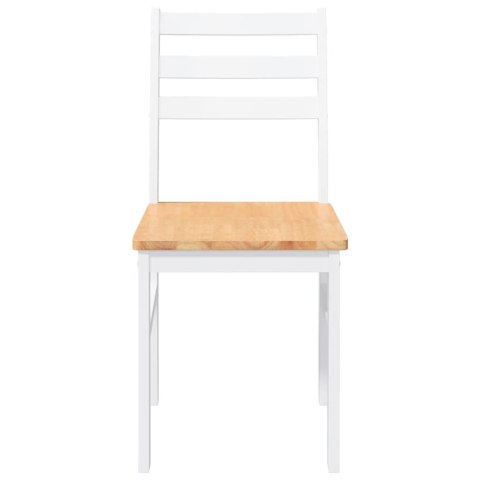 KRZESŁA DO JADALNI 2 SZT. BIAŁE LITE DREWNO GUMOWE