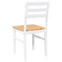 KRZESŁA DO JADALNI 2 SZT. BIAŁE LITE DREWNO GUMOWE