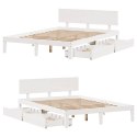 RAMA ŁÓŻKA Z SZUFLADAMI BIAŁA 120X200CM SOSNOWA