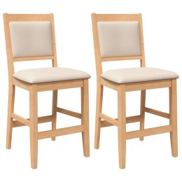 HOKERY BAROWE Z PODUSZKAMI 2 SZT. NATURALNE DREWNO LITE GUMA