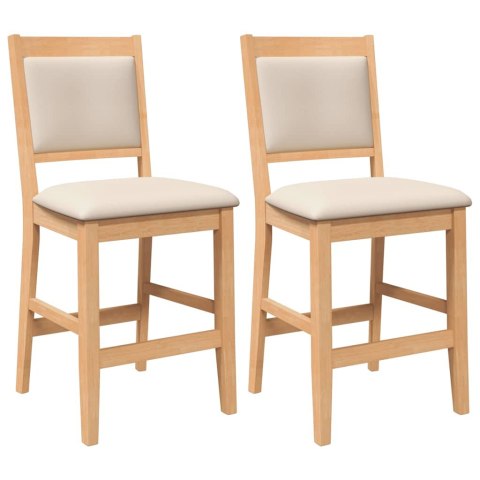 HOKERY BAROWE Z PODUSZKAMI 2 SZT. NATURALNE DREWNO LITE GUMA