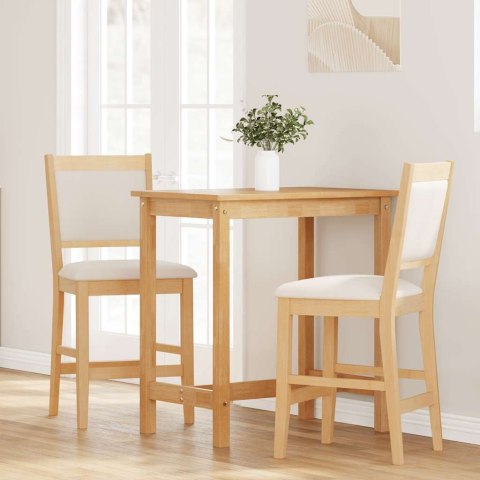 HOKERY BAROWE Z PODUSZKAMI 2 SZT. NATURALNE DREWNO LITE GUMA