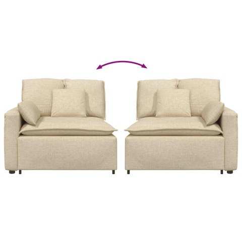 VidaXL Modułowy podłokietnik sofy modułowej z poduszkami kremowy