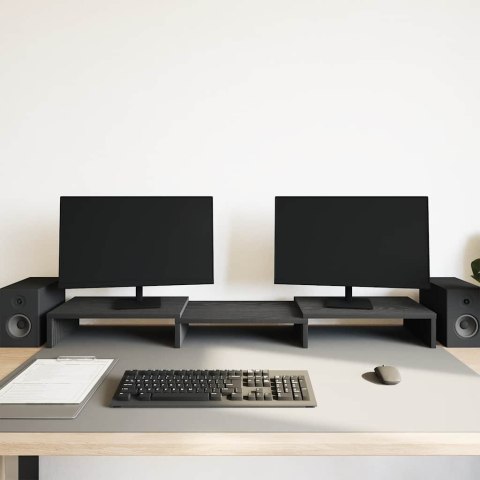 PODSTAWKA POD MONITOR REGULOWANA CZARNY DĄB 80X24X10,5CM