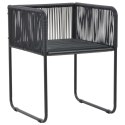 5-CZĘŚCIOWY ZESTAW MEBLI OGRODOWYCH RATTAN PVC CZARNY