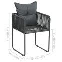 5-CZĘŚCIOWY ZESTAW MEBLI OGRODOWYCH RATTAN PVC CZARNY