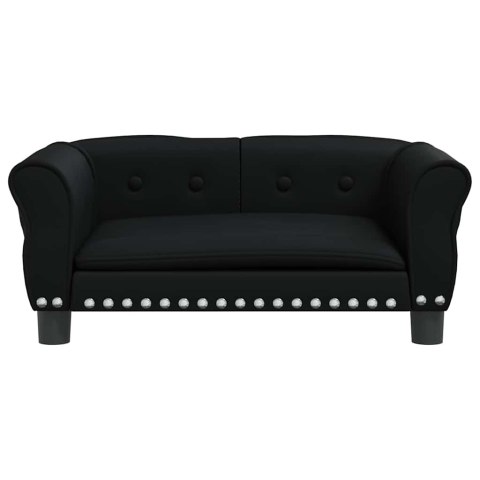 LEGOWISKO DLA PSA CZARNE 70X45X30CM SZTUCZNA SKÓRA