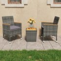 3-CZĘŚCIOWY ZESTAW MEBLI BISTRO RATTAN PE I AKACJA SZARY