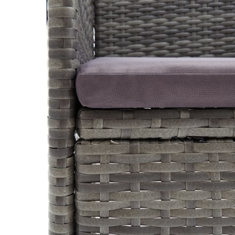 3-CZĘŚCIOWY ZESTAW MEBLI BISTRO RATTAN PE I AKACJA SZARY