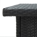 NAROŻNY STOLIK BAROWY CZARNY 100X50X105CM RATTAN PE