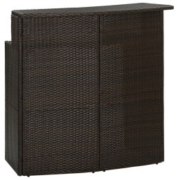 OGRODOWY STOLIK BAROWY BRĄZOWY 120X55X110CM POLIRATTAN