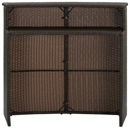 OGRODOWY STOLIK BAROWY BRĄZOWY 120X55X110CM POLIRATTAN