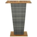 STOLIK BAROWY SZARY 80X80X110CM RATTAN PE I AKACJA