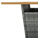 STOLIK BAROWY SZARY 80X80X110CM RATTAN PE I AKACJA