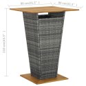 STOLIK BAROWY SZARY 80X80X110CM RATTAN PE I AKACJA