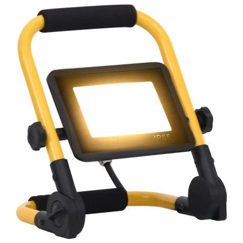 REFLEKTOR LED Z UCHWYTEM 30 W CIEPŁE BIAŁE ŚWIATŁO