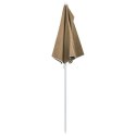 PÓŁOKRĄGŁY PARASOL OGRODOWY NA SŁUPKU 180X90CM KOLOR TAUPE