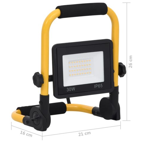 REFLEKTOR LED Z UCHWYTEM 30 W ZIMNE BIAŁE ŚWIATŁO