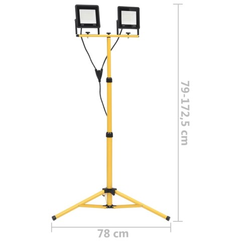 REFLEKTOR LED ZE STOJAKIEM 2X50 W ZIMNE BIAŁE ŚWIATŁO