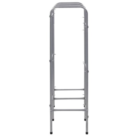 REGAŁ MAGAZYNOWY NA 6 SKRZYNEK SREBRNY 96X33X116CM STAL