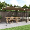 PERGOLA ZE ZWIJANYM DACHEM TAUPE 589X292X230CM